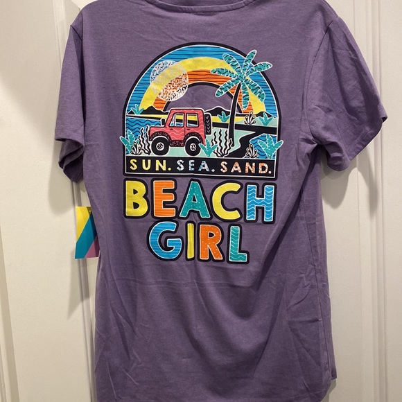 Medium Purple Beach Girl Tee shirt. New with tags - Picture 3 of 4